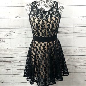 Milly Silk Lace Overlay Sweetheart Cocktail Party Dress Nude/Black 4